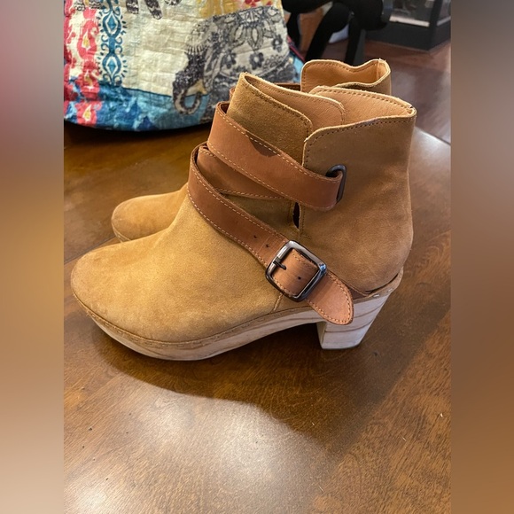 Free People Bungalow Clog Tan Leather Ankle Boots 9 - Picture 4 of 13